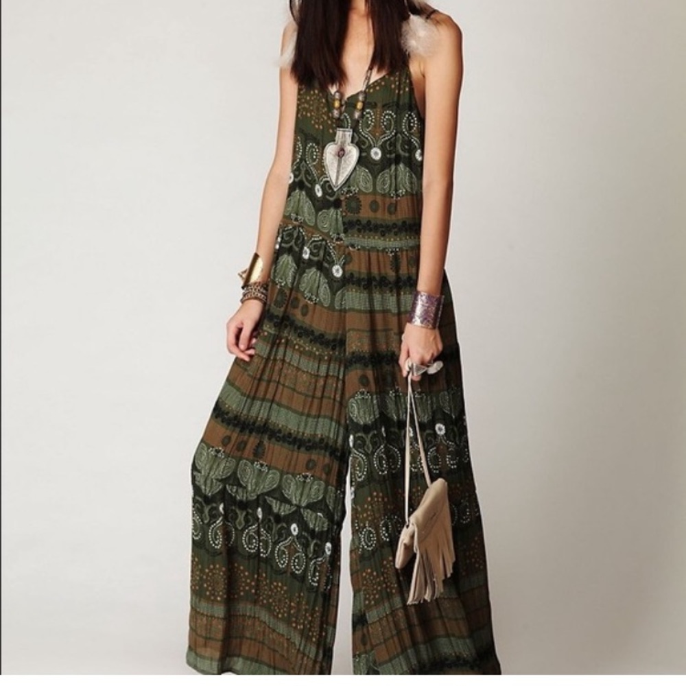 Free People Wide leg Foley Boho Jumpsuit - medium